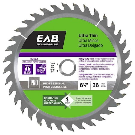 Exchange-A-Blade 6.5 in. x 36 Teeth Finishing Ultra Thin Professional Recyclable Exchangeable Saw Blade 1016072